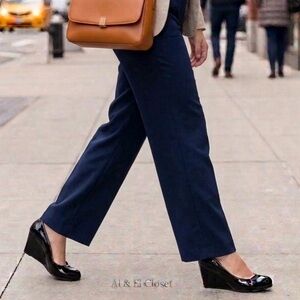 CL by Laundry Black Patent Wedge Heels Size 8.5 Man-Made Upper New With Box